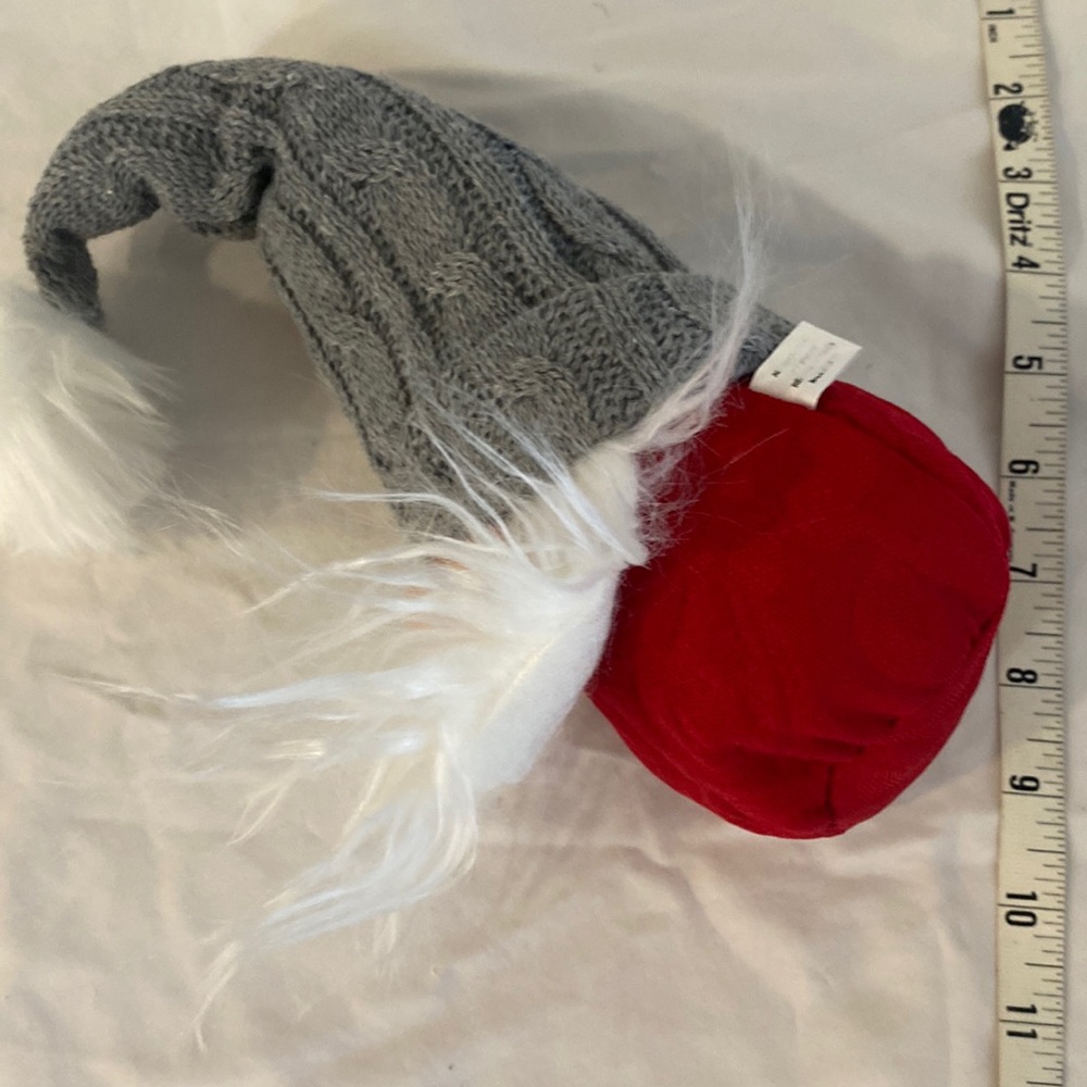 πNordic Gnome Doll Bean Bag Pom Button Nose Gray Knit Hat Valentineβs Party 12" - Picture 11 of 12